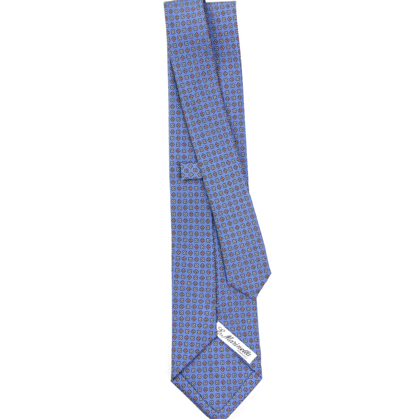 E.Marinella CRAVATTA SARTORIALE CLASSICA IN SETA AZZURRO POLVERE Microfantasia fiore Outlet