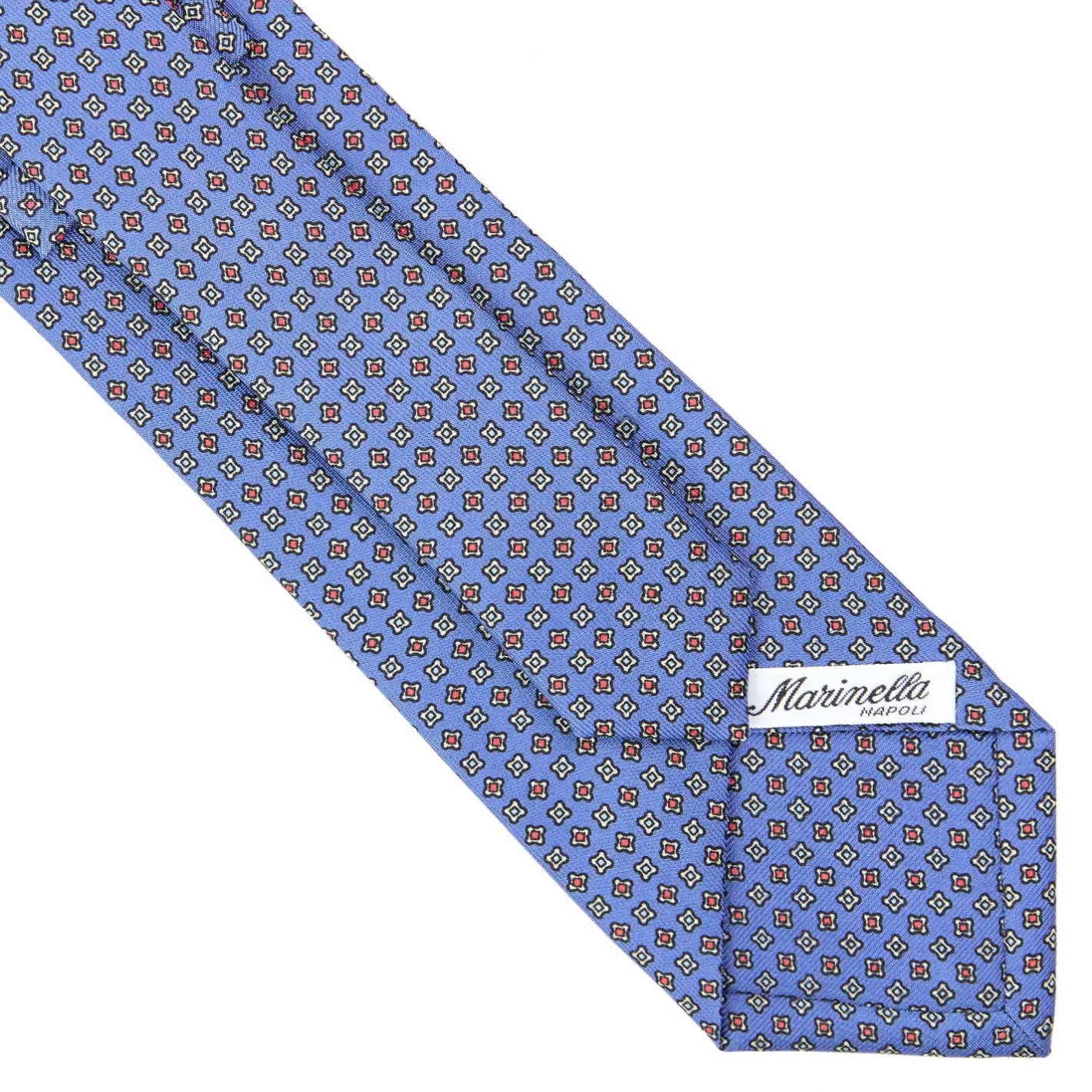 E.Marinella CRAVATTA SARTORIALE CLASSICA IN SETA AZZURRO POLVERE Microfantasia fiore Outlet