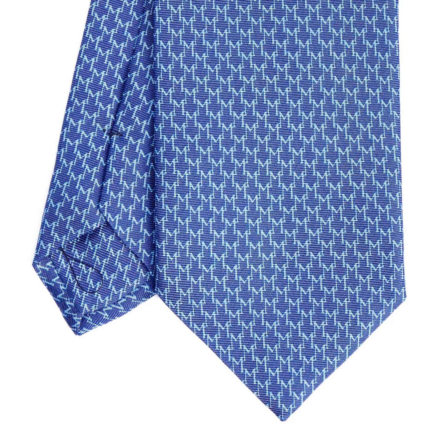E.Marinella CRAVATTA SARTORIALE CLASSICA IN SETA BLUETTE Microfantasia m geometrica