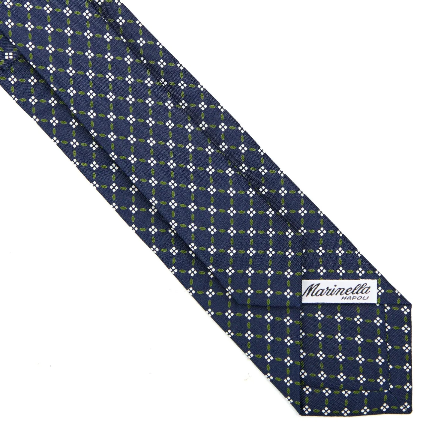 E.Marinella CRAVATTA SARTORIALE 7 CM IN SETA BLU SCURO Microfantasia fiore Sale