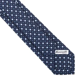 E.Marinella CRAVATTA SARTORIALE 7 CM IN SETA BLU SCURO Microfantasia fiore Sale