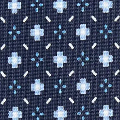 E.Marinella CRAVATTA SARTORIALE 7 CM IN SETA BLU SCURO Microfantasia fiore Sale