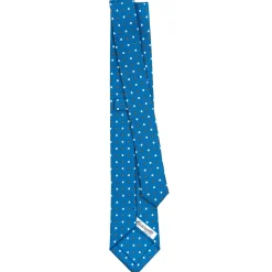 E.Marinella CRAVATTA SARTORIALE 7 CM IN SETA BLU MEDIO Microfantasia fiore Discount