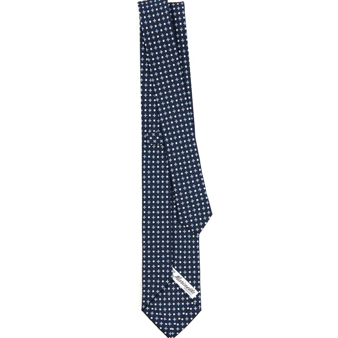 E.Marinella CRAVATTA SARTORIALE 7 CM IN SETA BLU SCURO Microfantasia fiore Online