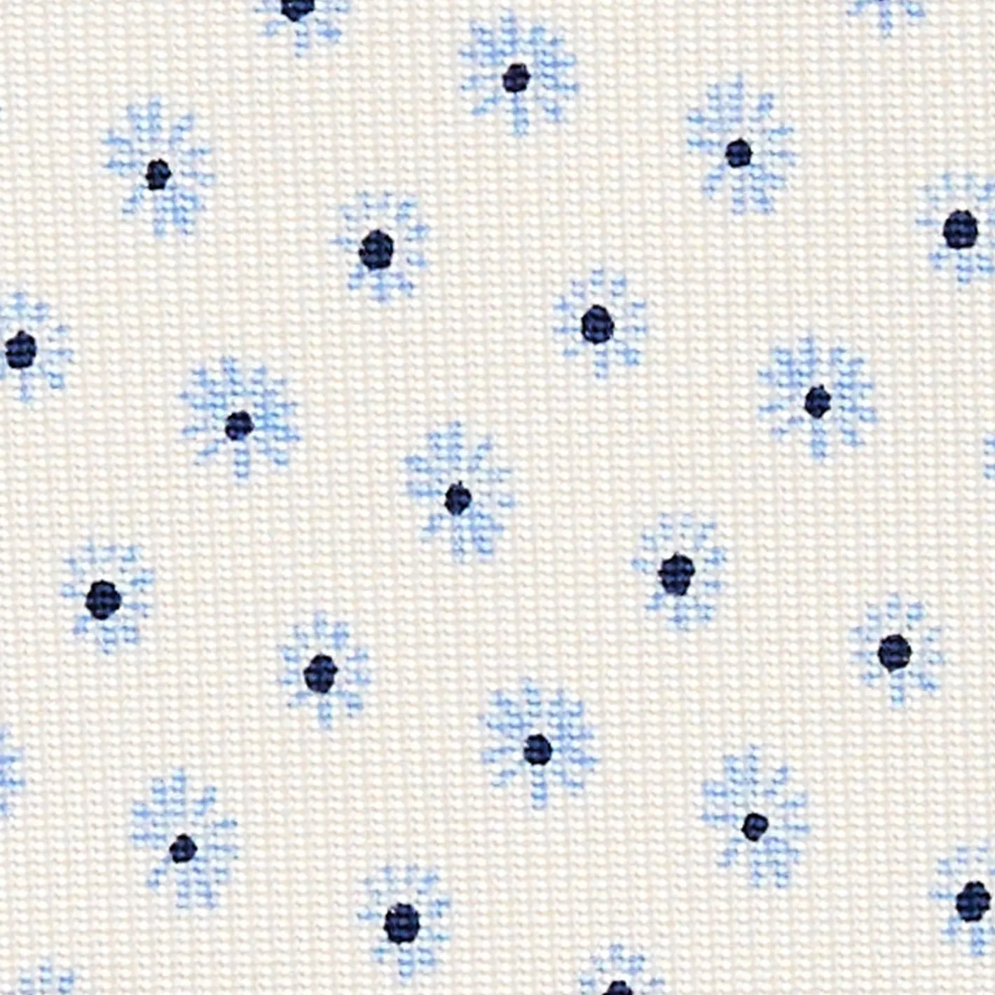 E.Marinella CRAVATTA SARTORIALE 7 CM IN SETA BIANCA Microfantasia fiore Discount