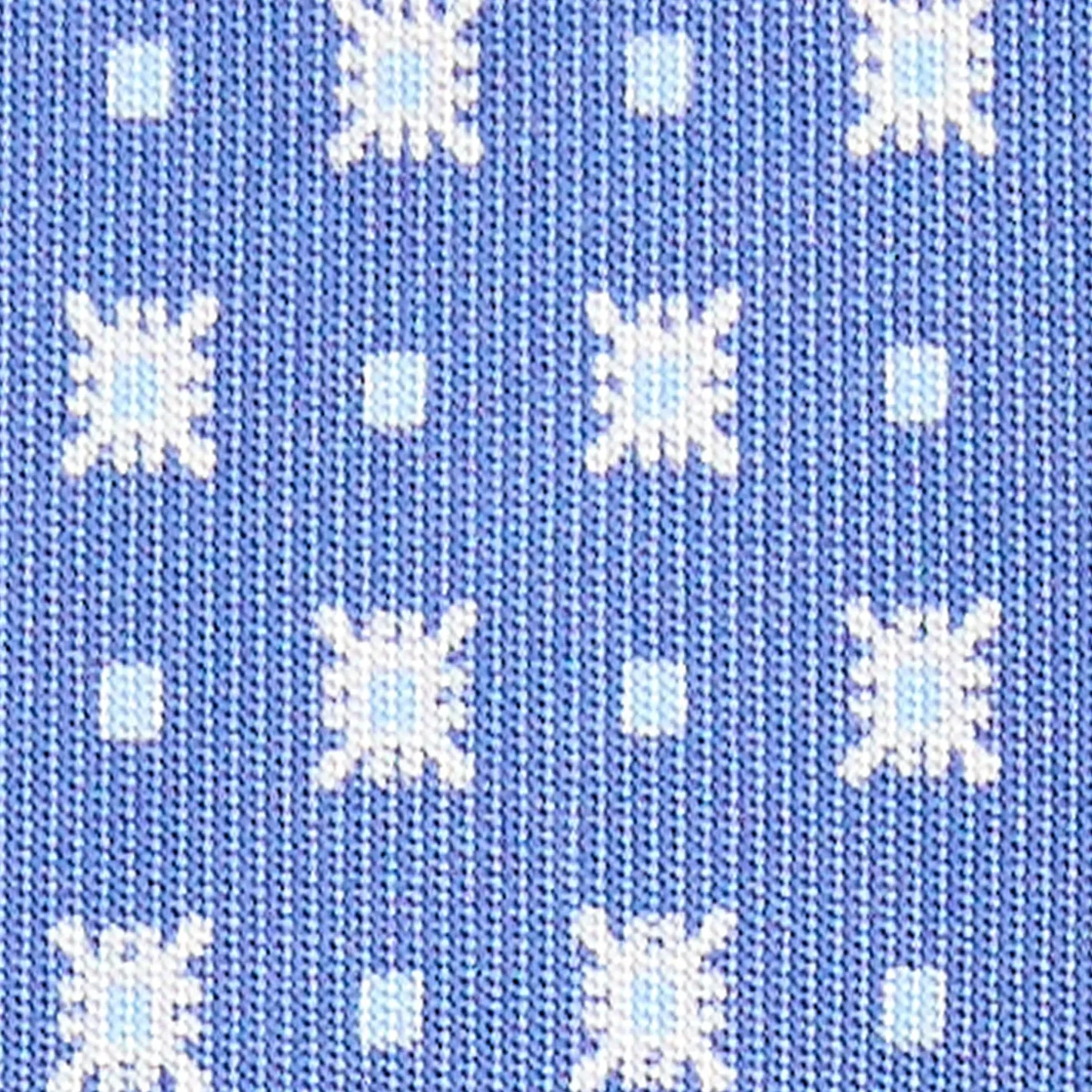 E.Marinella CRAVATTA SARTORIALE 7 CM IN SETA AZZURRO POLVERE Microfantasia fiore New