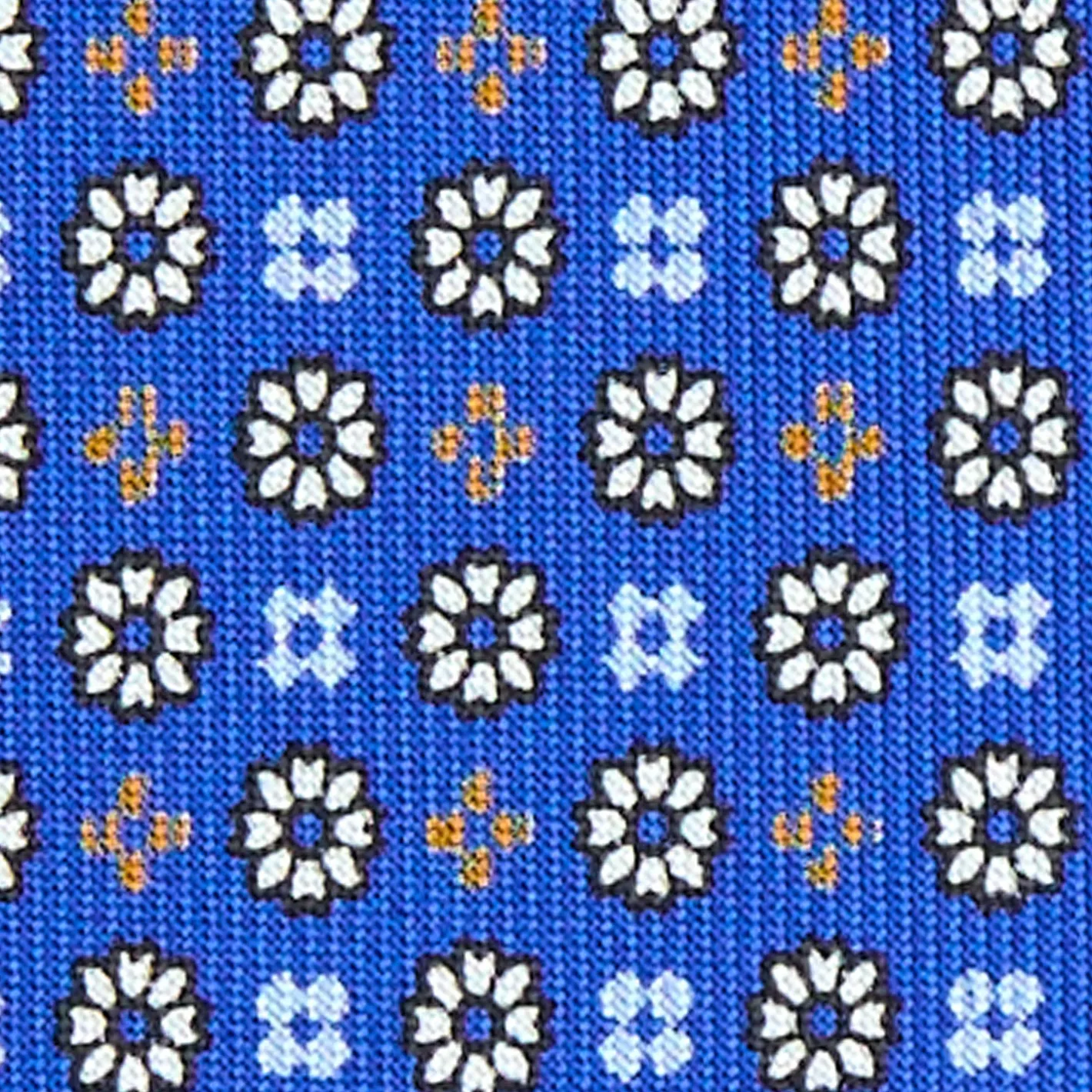 E.Marinella CRAVATTA SARTORIALE EXTRA LONG IN SETA BLUETTE Microfantasia fiore Clearance