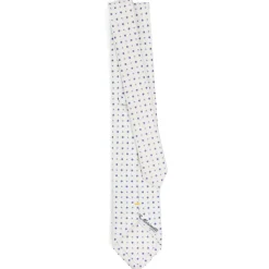 E.Marinella CRAVATTA SARTORIALE EXTRA LONG IN SETA BIANCA Microfantasia fiore Outlet