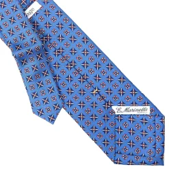 E.Marinella CRAVATTA SARTORIALE EXTRA LONG IN SETA AZZURRO POLVERE Collezione heritage Hot