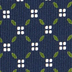 E.Marinella CRAVATTA SARTORIALE EXTRA LONG IN SETA BLU SCURO Microfantasia fiore Outlet