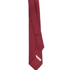 E.Marinella CRAVATTA SARTORIALE EXTRA LONG IN SETA BORDEAUX Microfantasia fiore New