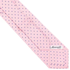 E.Marinella CRAVATTA SARTORIALE EXTRA LONG IN SETA ROSA Microfantasia fiore Best