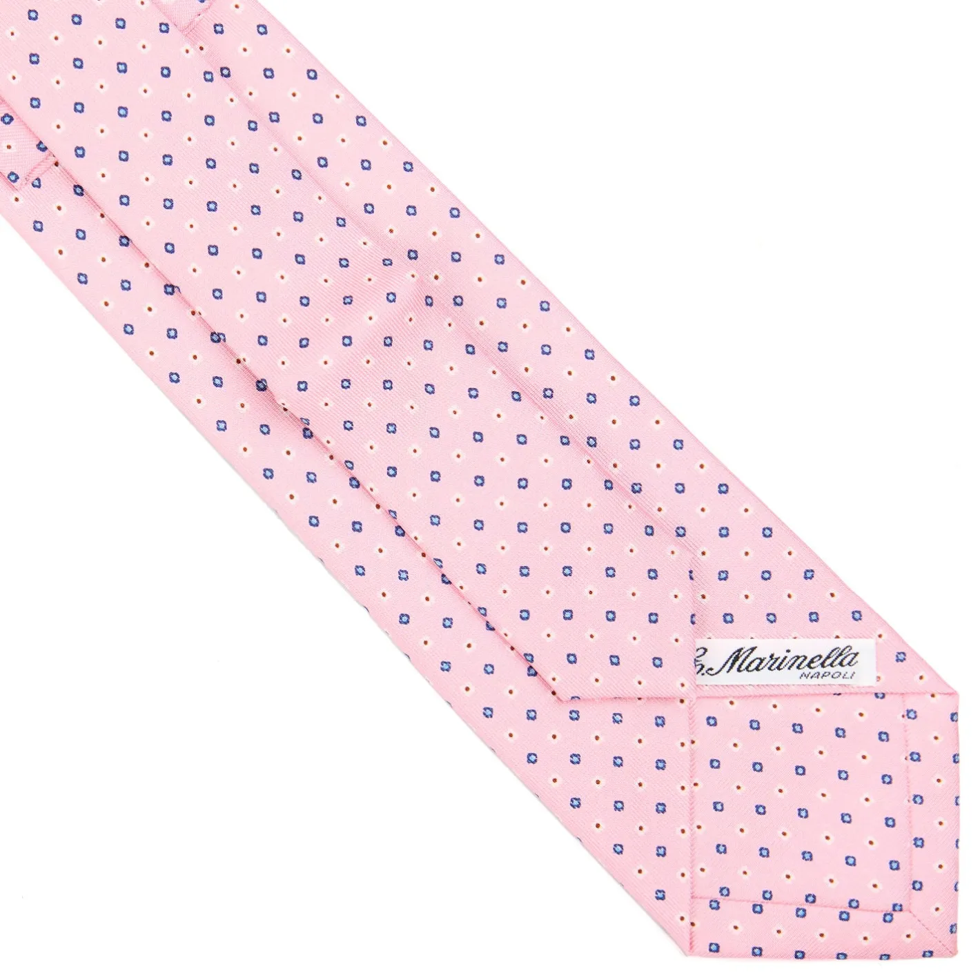 E.Marinella CRAVATTA SARTORIALE EXTRA LONG IN SETA ROSA Microfantasia fiore Best