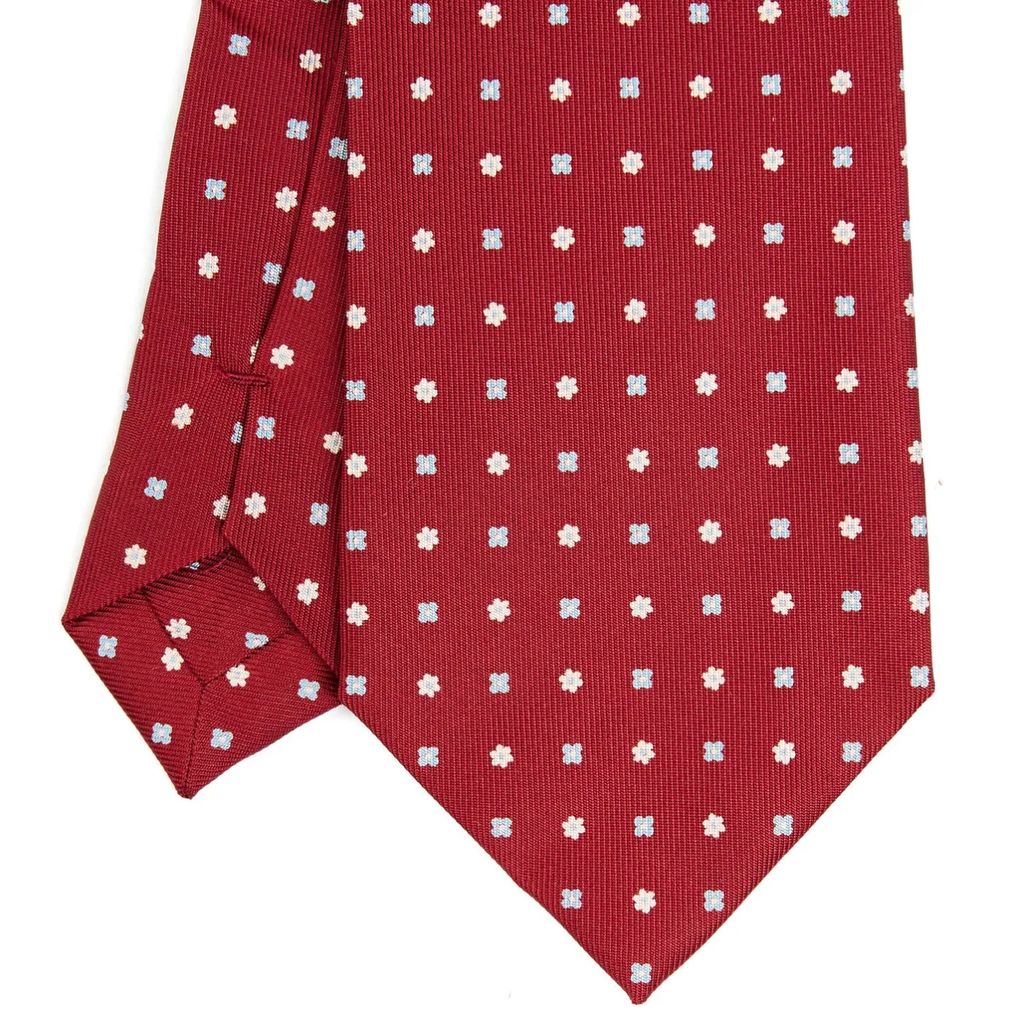 E.Marinella CRAVATTA SARTORIALE EXTRA LONG IN SETA BORDEAUX Microfantasia fiore Online