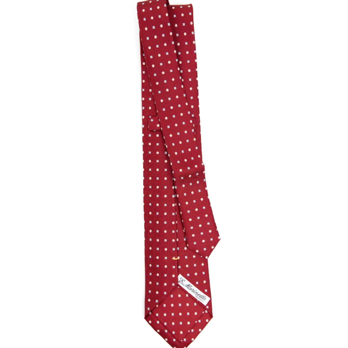 E.Marinella CRAVATTA SARTORIALE EXTRA LONG IN SETA BORDEAUX Microfantasia fiore Online