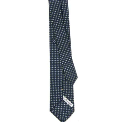 E.Marinella CRAVATTA SARTORIALE EXTRA LONG IN SETA BLU SCURO Microfantasia fiore Best