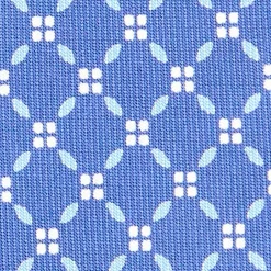 E.Marinella CRAVATTA SARTORIALE EXTRA LONG IN SETA AZZURRO POLVERE Microfantasia fiore New
