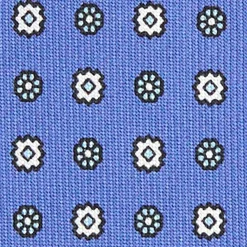 E.Marinella CRAVATTA SARTORIALE EXTRA LONG IN SETA AZZURRO POLVERE Microfantasia fiore Best
