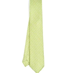 E.Marinella CRAVATTA SARTORIALE EXTRA LONG IN SETA VERDE CHIARO Microfantasia fiore Online