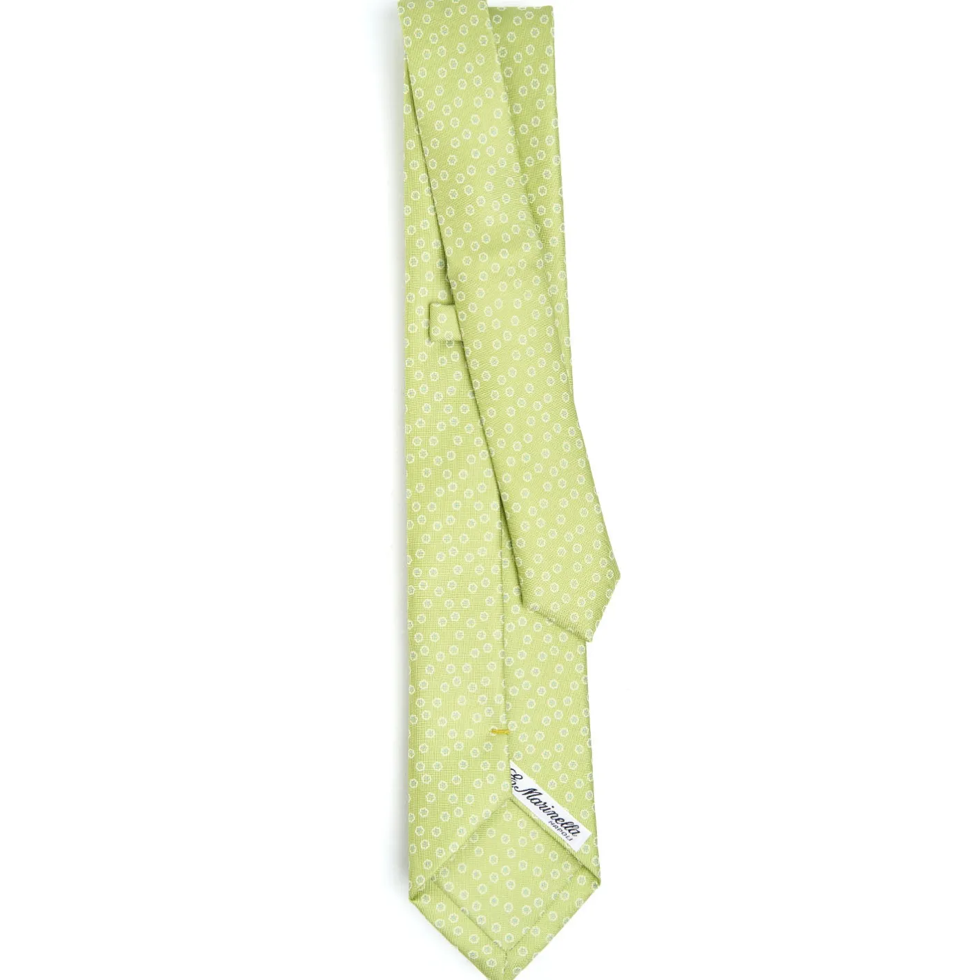 E.Marinella CRAVATTA SARTORIALE EXTRA LONG IN SETA VERDE CHIARO Microfantasia fiore Online