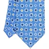 E.Marinella CRAVATTA SARTORIALE EXTRA LONG IN SETA AZZURRO POLVERE Collezione heritage Discount