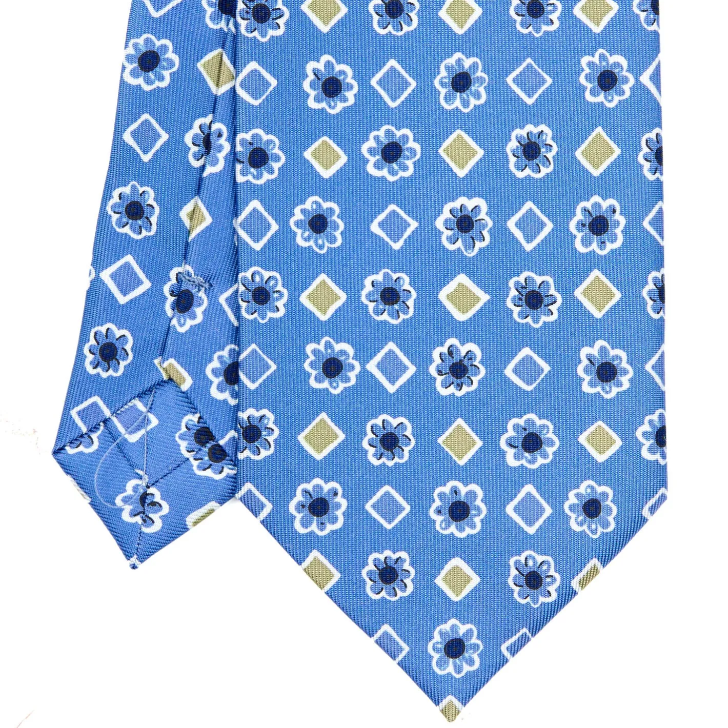 E.Marinella CRAVATTA SARTORIALE EXTRA LONG IN SETA AZZURRO POLVERE Collezione heritage Discount