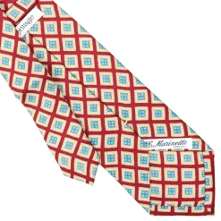 E.Marinella CRAVATTA SARTORIALE EXTRA LONG IN SETA ROSSA Collezione heritage Sale