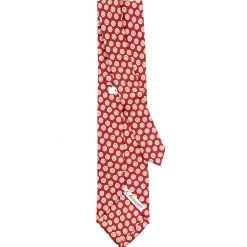 E.Marinella CRAVATTA SARTORIALE EXTRA LONG IN SETA BORDEAUX Collezione heritage Outlet