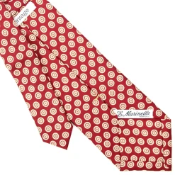 E.Marinella CRAVATTA SARTORIALE EXTRA LONG IN SETA BORDEAUX Collezione heritage Outlet