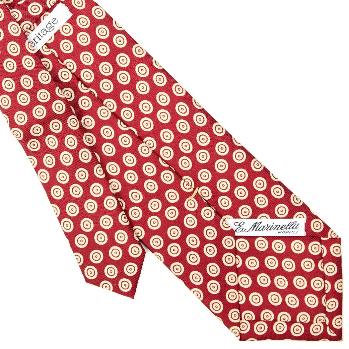 E.Marinella CRAVATTA SARTORIALE EXTRA LONG IN SETA BORDEAUX Collezione heritage Outlet