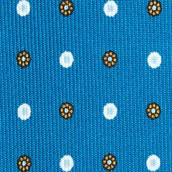 E.Marinella CRAVATTA SARTORIALE EXTRA LONG IN SETA BLU MEDIO Microfantasia fiore Outlet