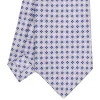 E.Marinella CRAVATTA SARTORIALE EXTRA LONG IN SETA GRIGIO CHIARO Microfantasia fiore New