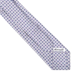 E.Marinella CRAVATTA SARTORIALE EXTRA LONG IN SETA GRIGIO CHIARO Microfantasia fiore New
