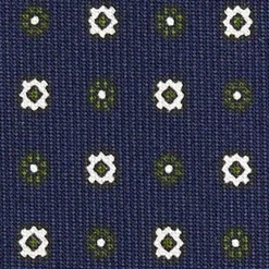 E.Marinella CRAVATTA SARTORIALE EXTRA LONG IN SETA BLU SCURO Microfantasia fiore Sale