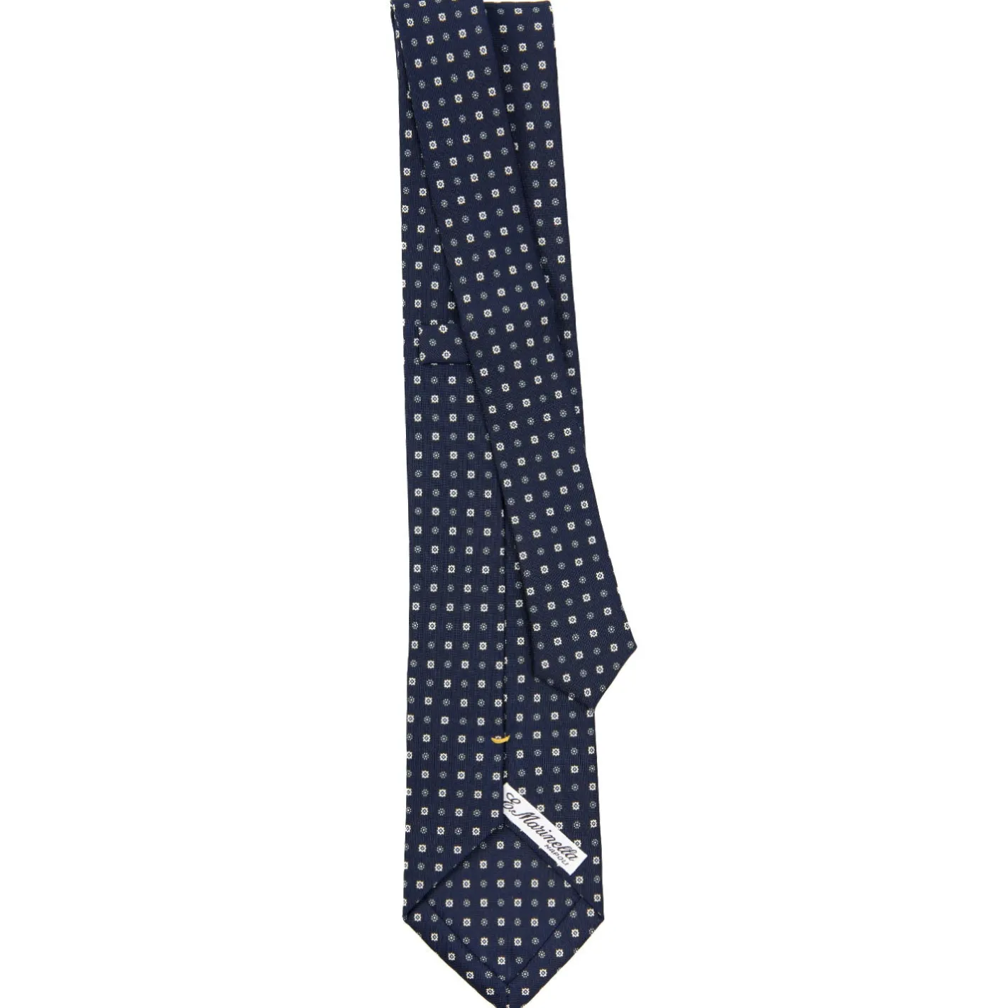 E.Marinella CRAVATTA SARTORIALE EXTRA LONG IN SETA BLU SCURO Microfantasia fiore Online