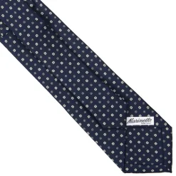 E.Marinella CRAVATTA SARTORIALE EXTRA LONG IN SETA BLU SCURO Microfantasia fiore Online