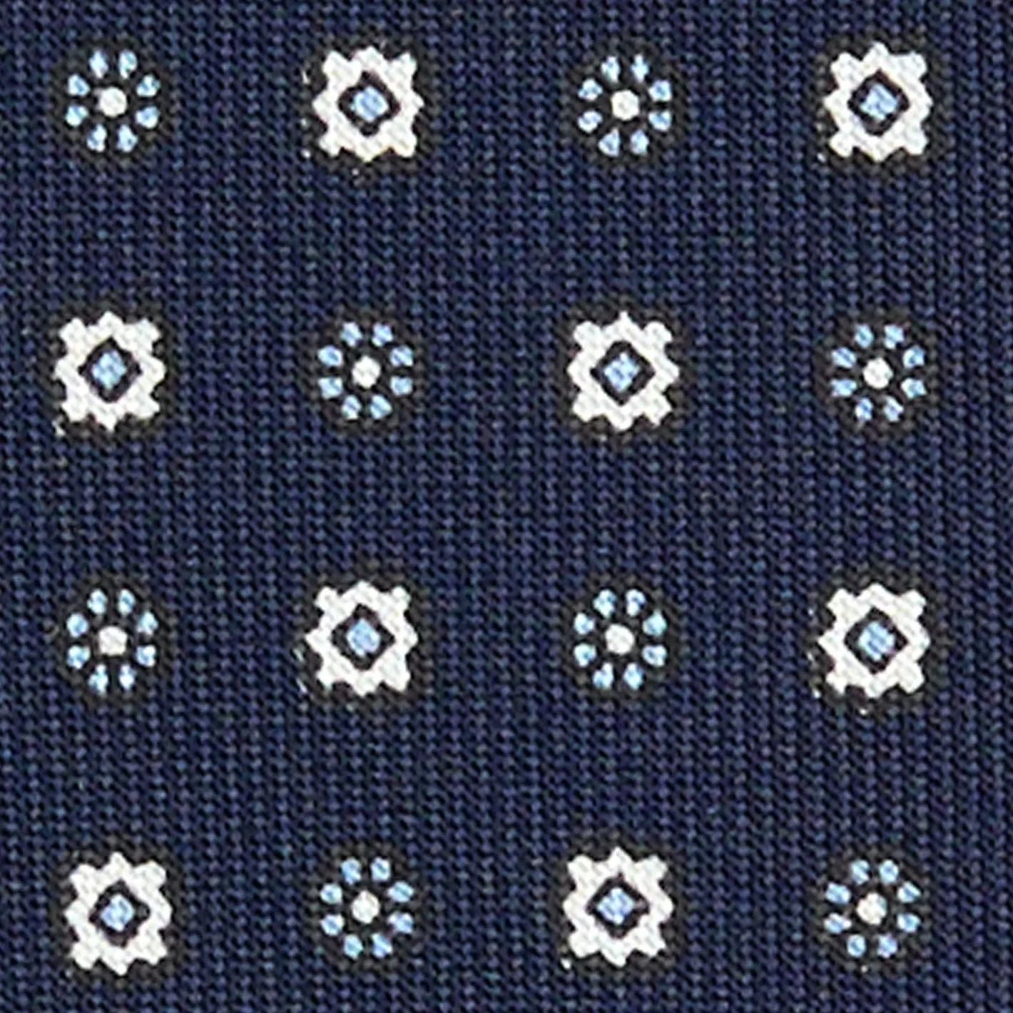 E.Marinella CRAVATTA SARTORIALE EXTRA LONG IN SETA BLU SCURO Microfantasia fiore Online