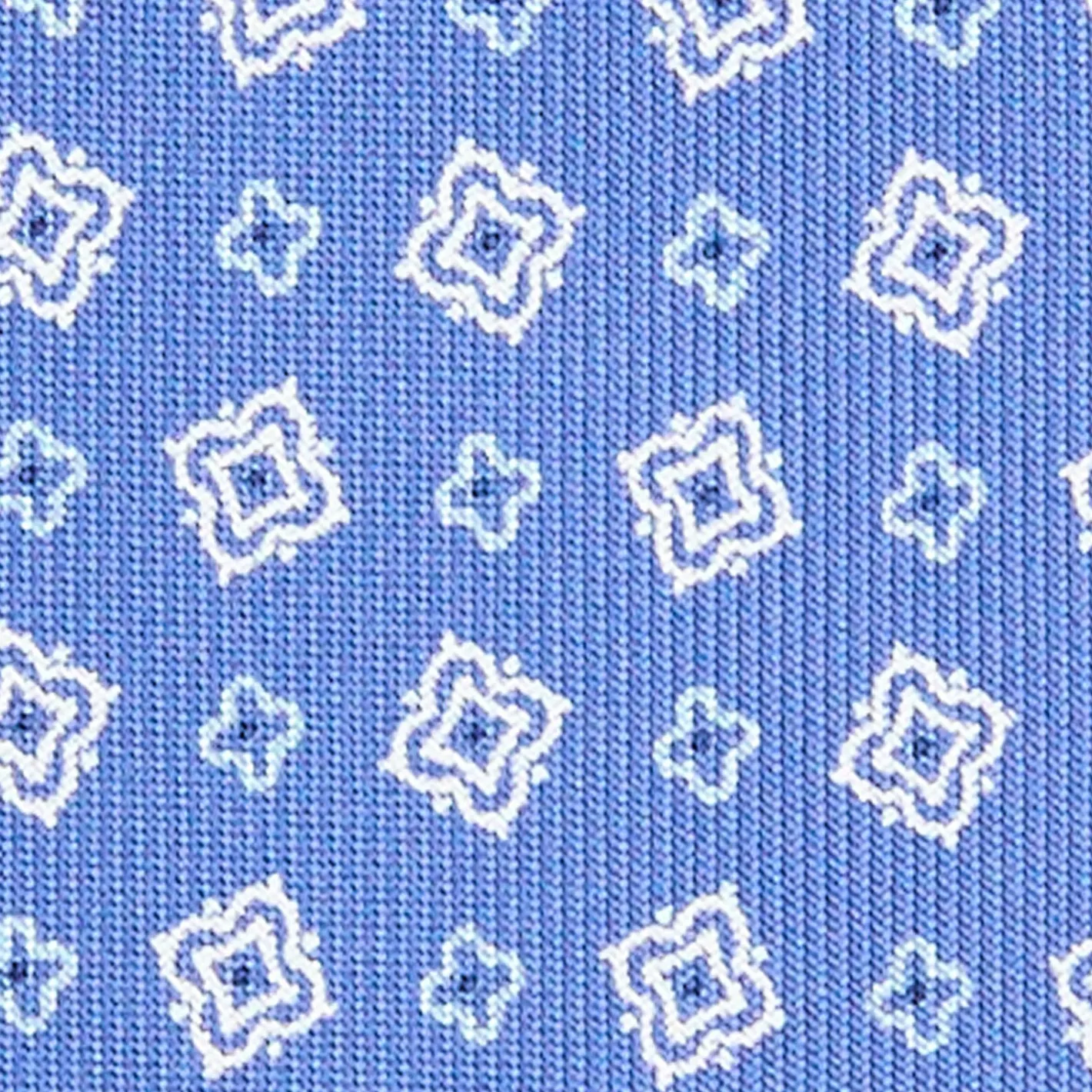 E.Marinella CRAVATTA SARTORIALE EXTRA LONG IN SETA AZZURRO POLVERE Microfantasia fiore