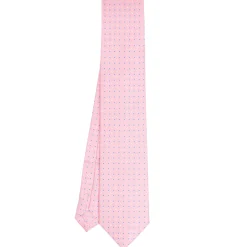 E.Marinella CRAVATTA SARTORIALE EXTRA LONG IN SETA ROSA Microfantasia fiore