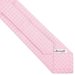 E.Marinella CRAVATTA SARTORIALE EXTRA LONG IN SETA ROSA Microfantasia fiore