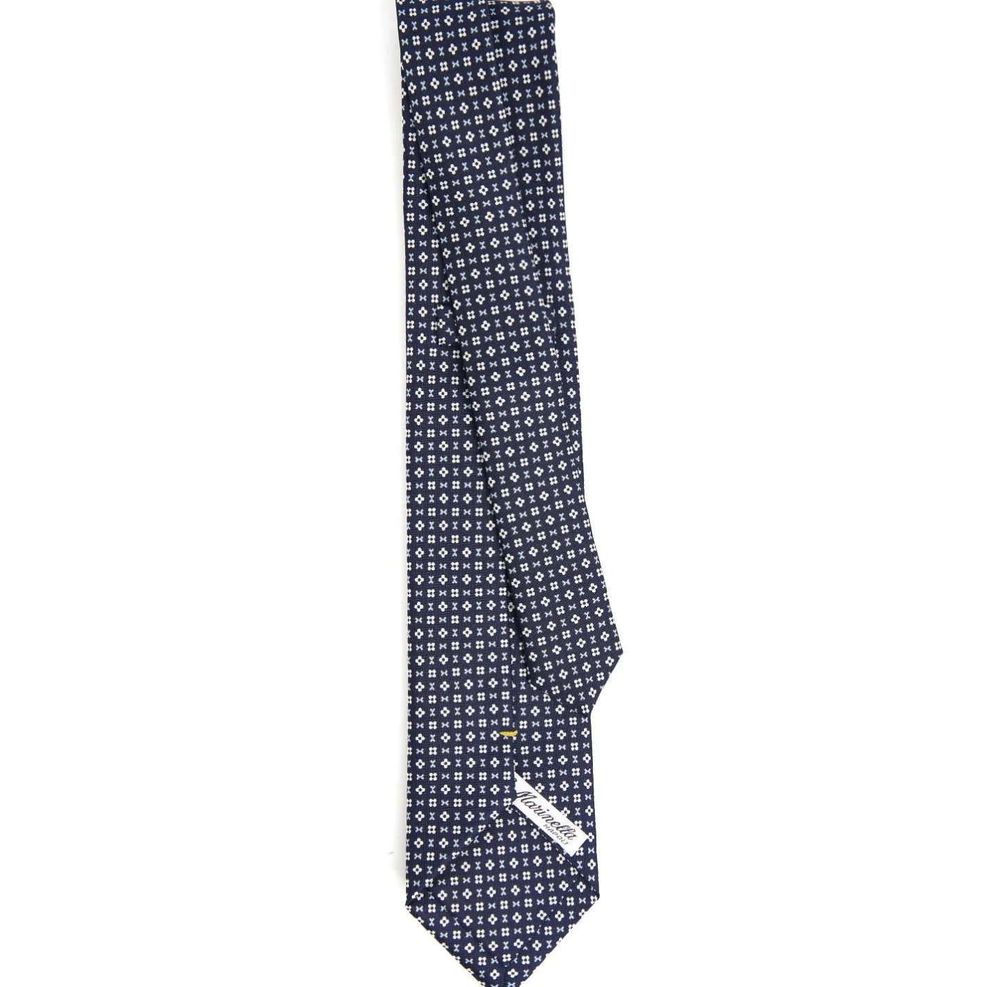E.Marinella CRAVATTA SARTORIALE EXTRA LONG IN SETA BLU SCURO Microfantasia fiore Online