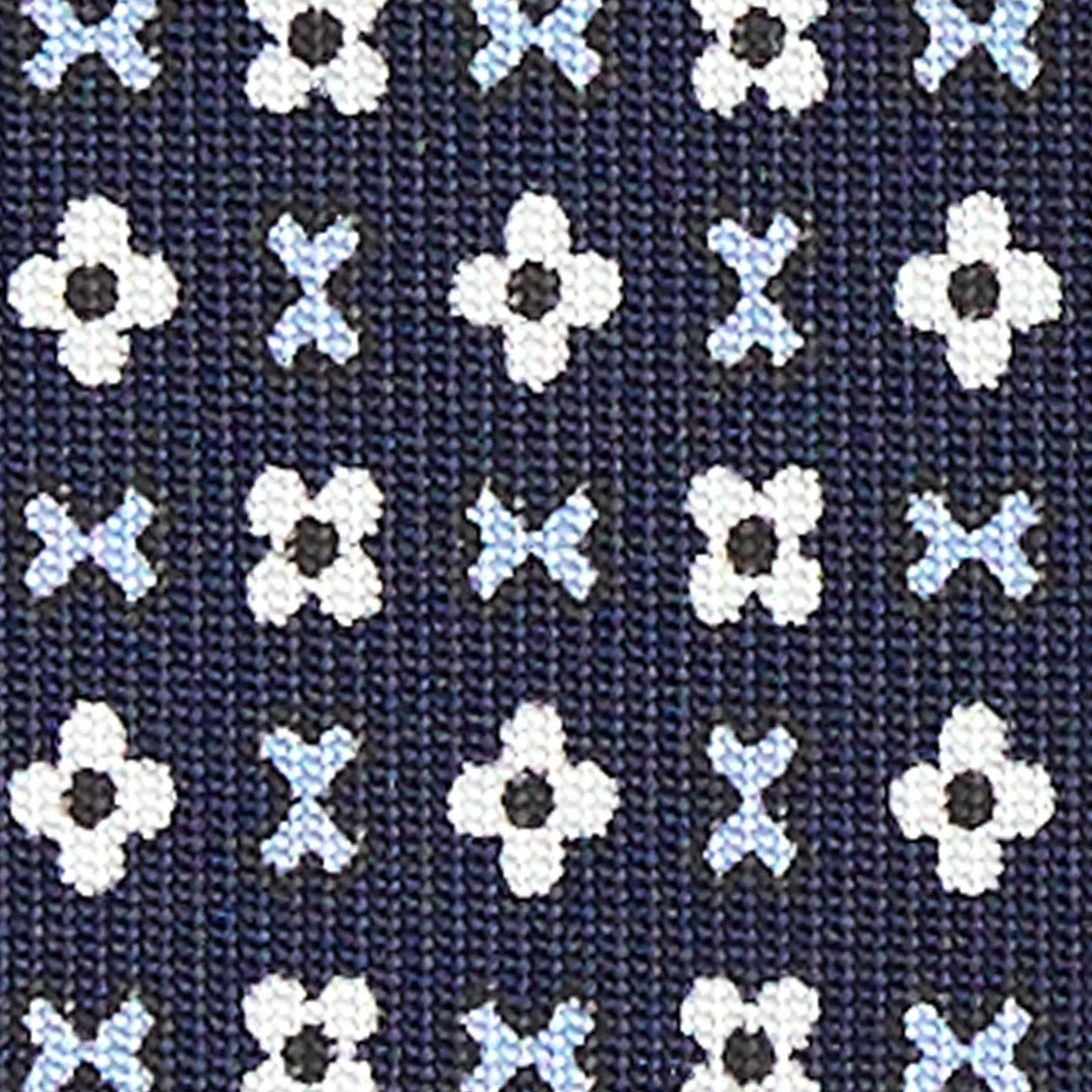 E.Marinella CRAVATTA SARTORIALE EXTRA LONG IN SETA BLU SCURO Microfantasia fiore Online