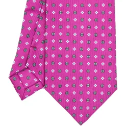 E.Marinella CRAVATTA SARTORIALE EXTRA LONG IN SETA FUCSIA Microfantasia fiore Online