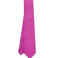 E.Marinella CRAVATTA SARTORIALE EXTRA LONG IN SETA FUCSIA Microfantasia fiore Online