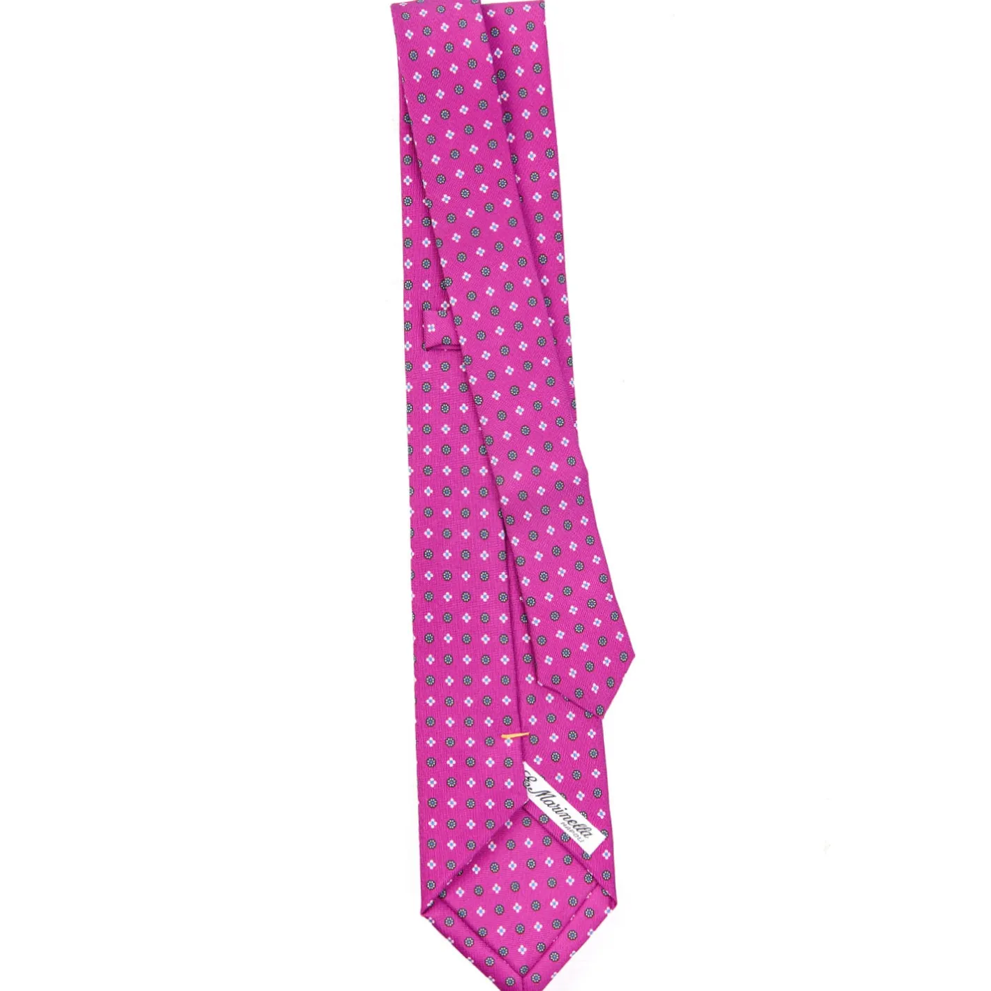 E.Marinella CRAVATTA SARTORIALE EXTRA LONG IN SETA FUCSIA Microfantasia fiore Online