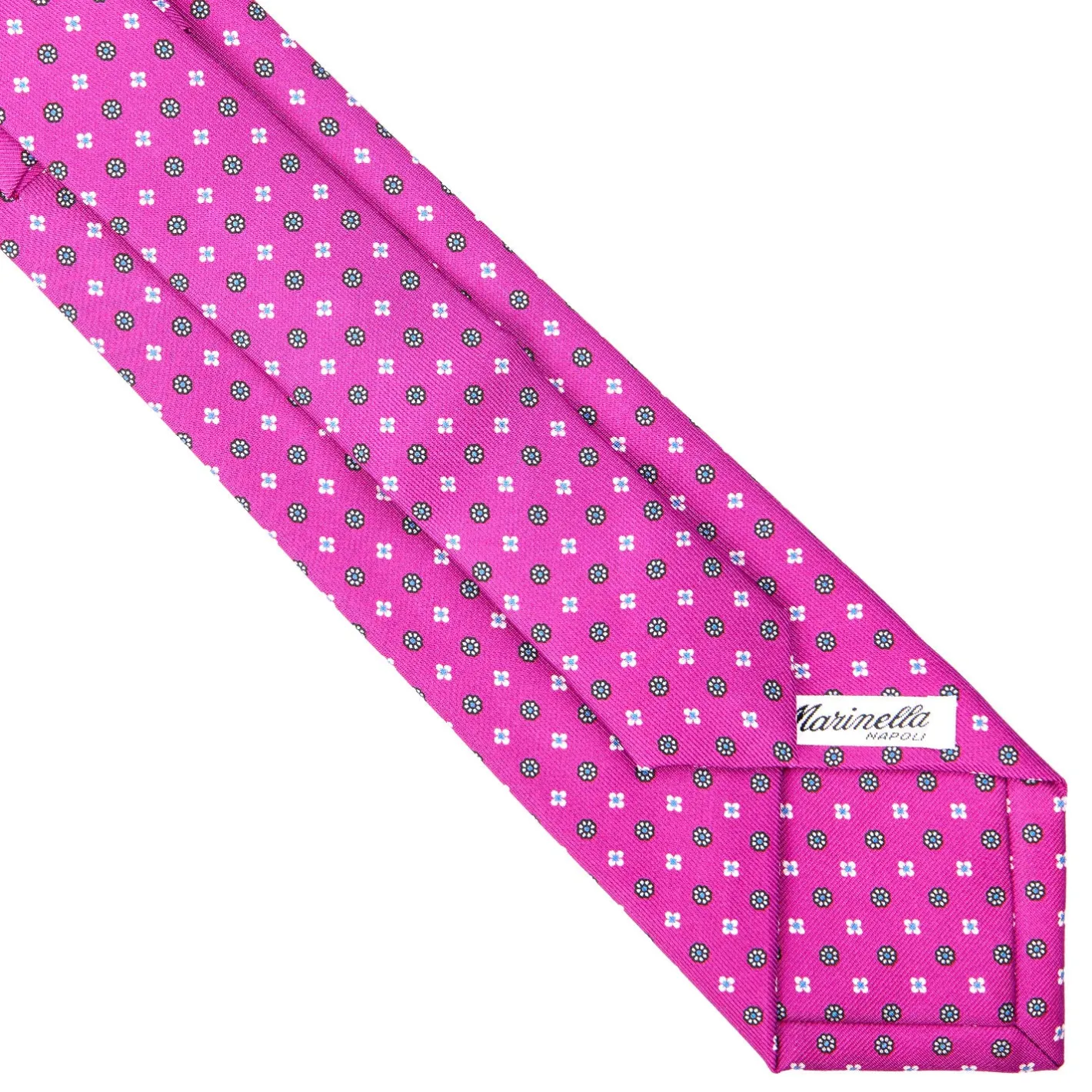 E.Marinella CRAVATTA SARTORIALE EXTRA LONG IN SETA FUCSIA Microfantasia fiore Online