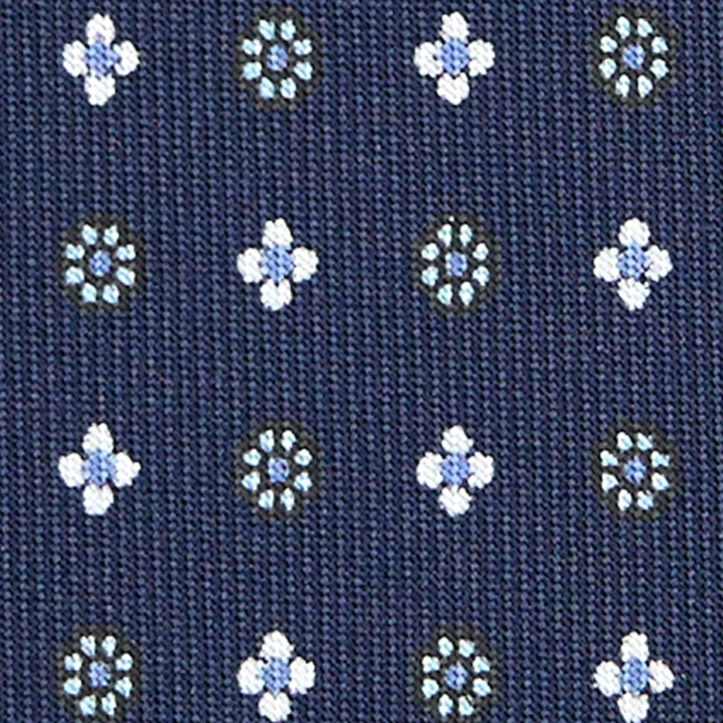 E.Marinella CRAVATTA SARTORIALE EXTRA LONG IN SETA BLU SCURO Microfantasia fiore Online