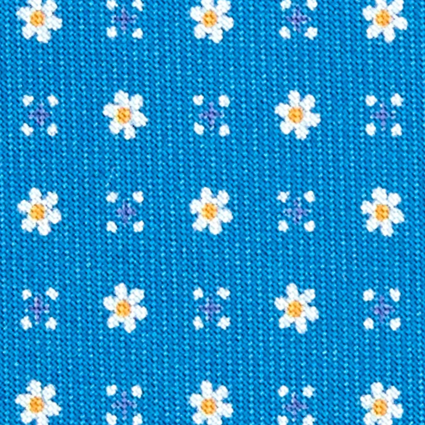 E.Marinella CRAVATTA SARTORIALE EXTRA LONG IN SETA BLU MEDIO Microfantasia fiore Outlet