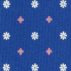 E.Marinella CRAVATTA SARTORIALE EXTRA LONG IN SETA BLUMicrofantasia fiore Discount