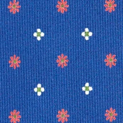 E.Marinella CRAVATTA SARTORIALE EXTRA LONG IN SETA BLUMicrofantasia fiore Sale